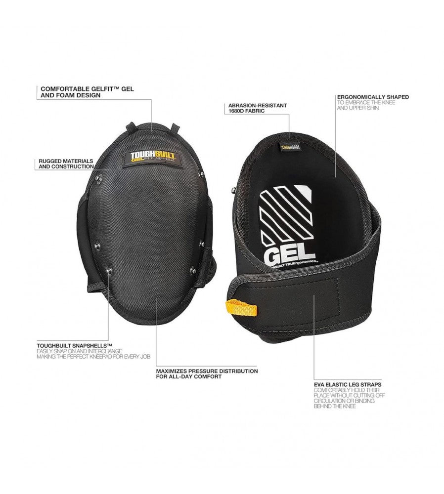 15466 - Set genunchiere 2 piese ToughBuilt GelFit TB-KP-G2, protectie si confort sporit,