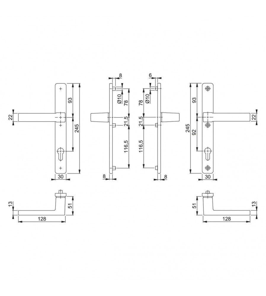 17076 - Maner usa termopan, Hoppe Austin, 92 x 30 mm, aluminiu, culoare bronz F4