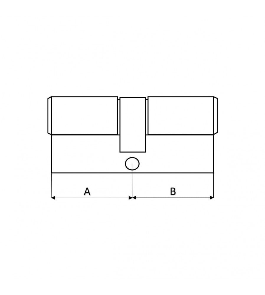 15331 - Butuc usa, cilindru, dormakaba, dimensiune 45 x 50 mm din alama, 3 chei, surub d