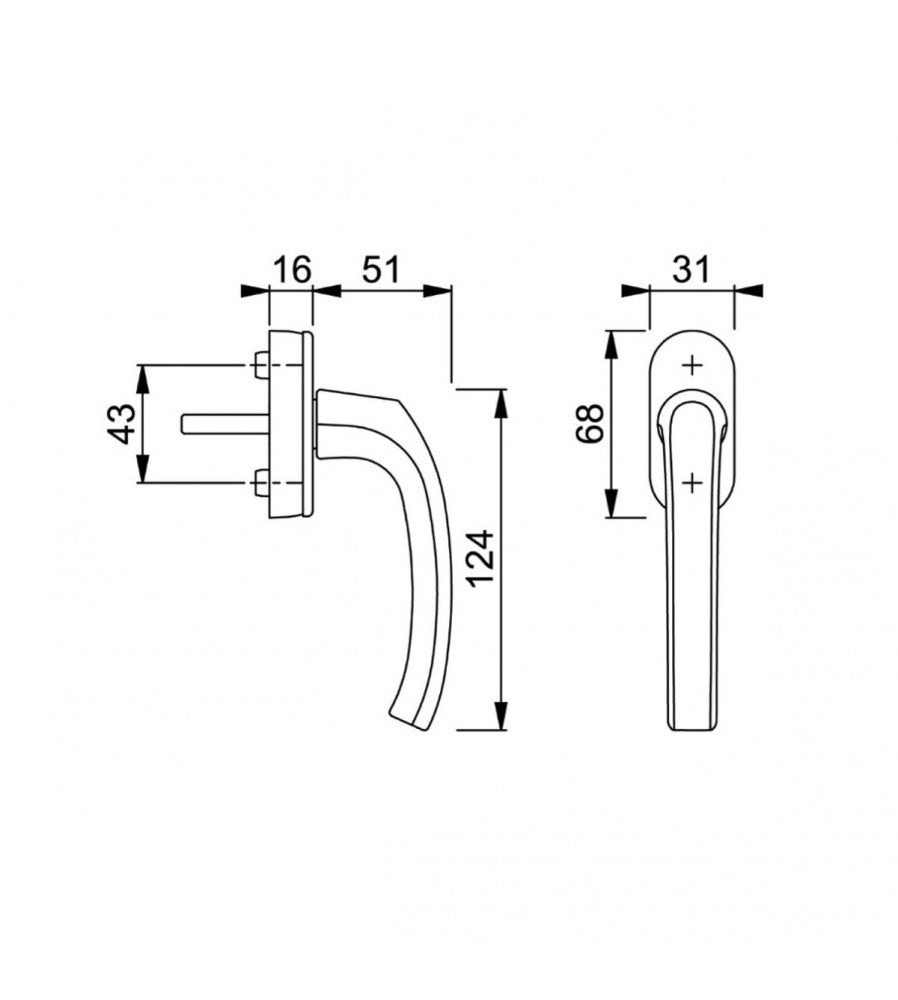 14859 - Maner geam termopan, Hoppe Flensburg, aluminiu, functie Secustik, patrat variabi