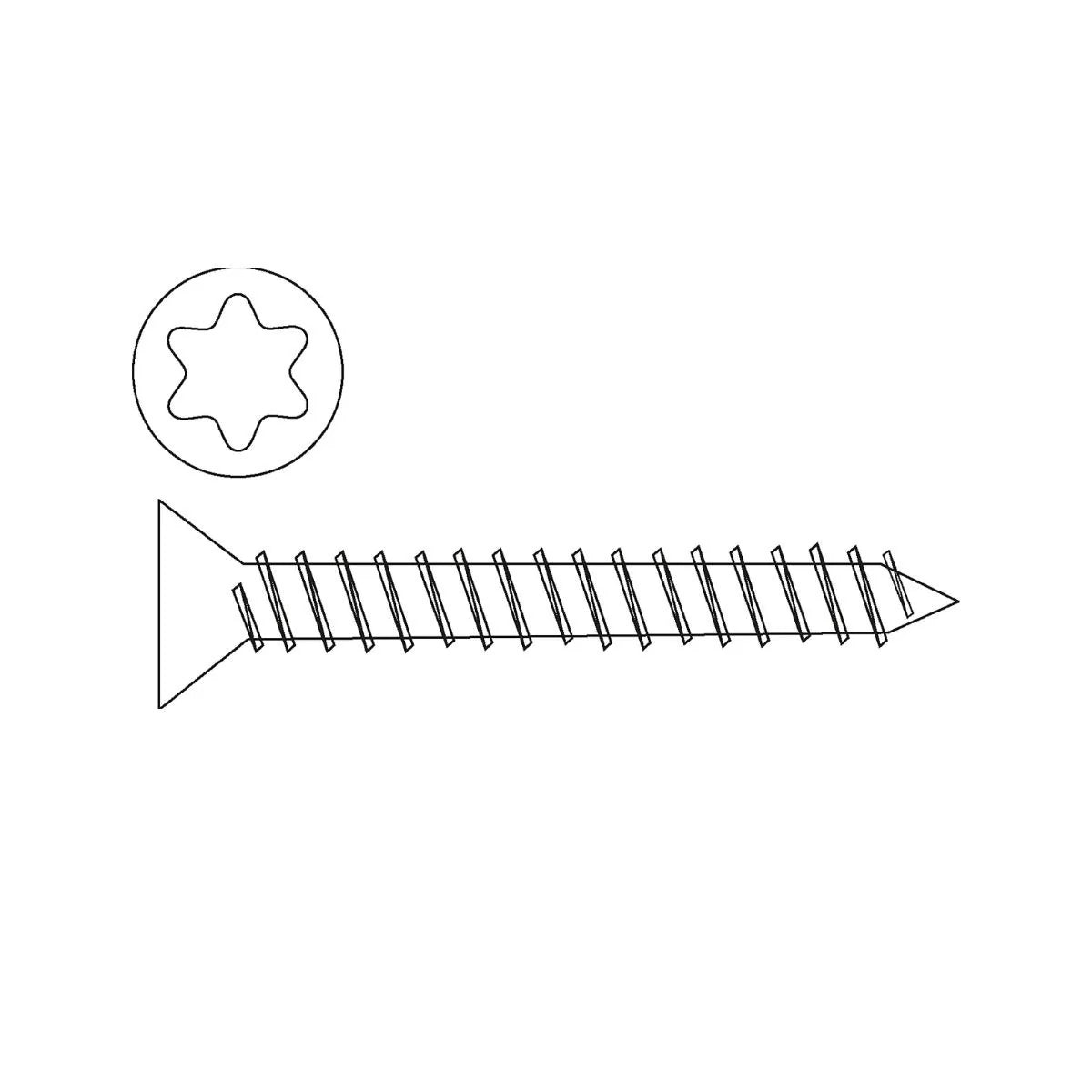 Set suruburi montaj tamplarii termopan PVC, STROXX, din otel, lungime 152 mm, cap Torx 30, set 100 buc