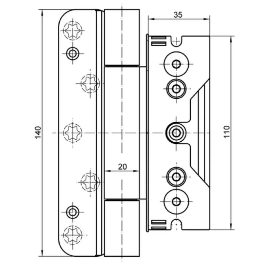 Set balama pentru usi de intrare din lemn cu deschidere interioara, SIMONSWERK BAKA 4060 3D FD PROTECT, 160 kg, 3 bucati