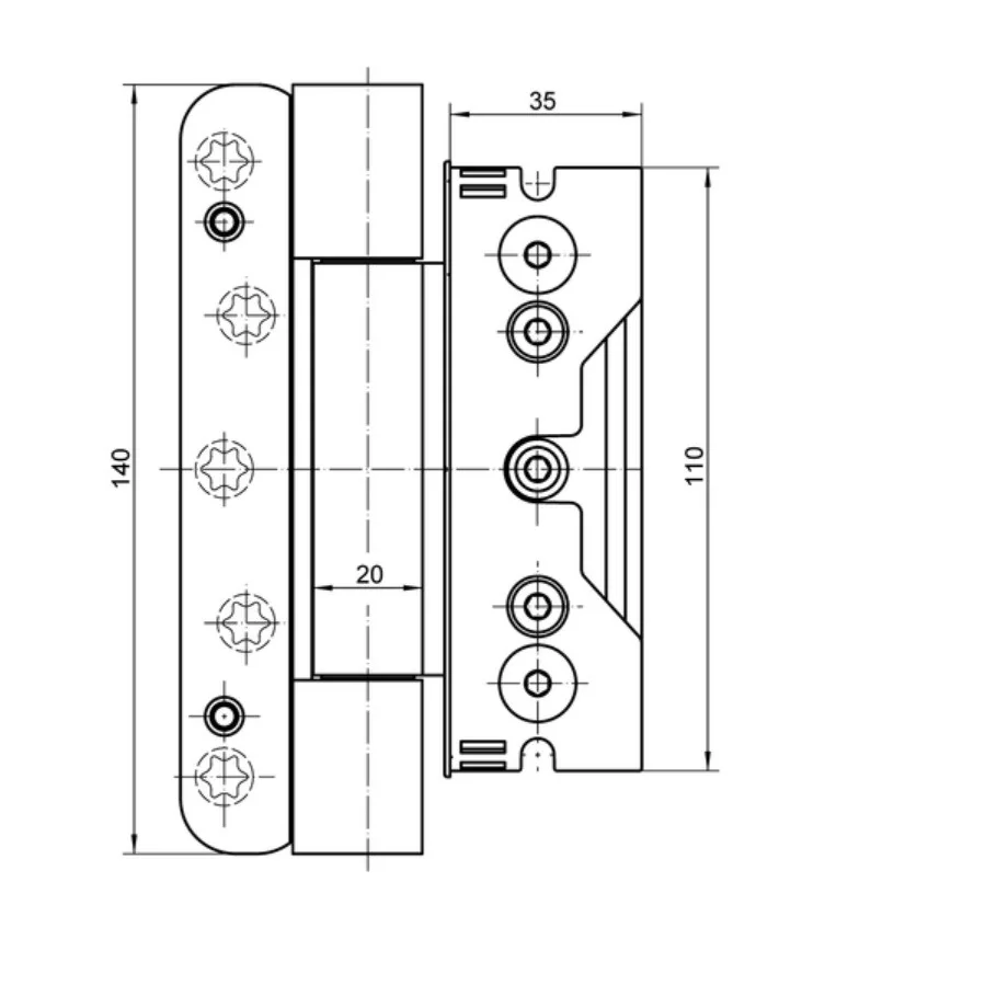 Set balamale usi de intrare din lemn, cu deschidere spre interior, SIMONSWERK BAKA 4010 3D PROTECT, 160 kg, set 3 buc