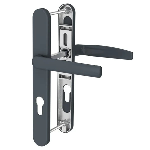 Maner usa termopan, Victory, exterior, asimetric, 92 x 32 mm, material aluminiu, culoare gri antracit 7016