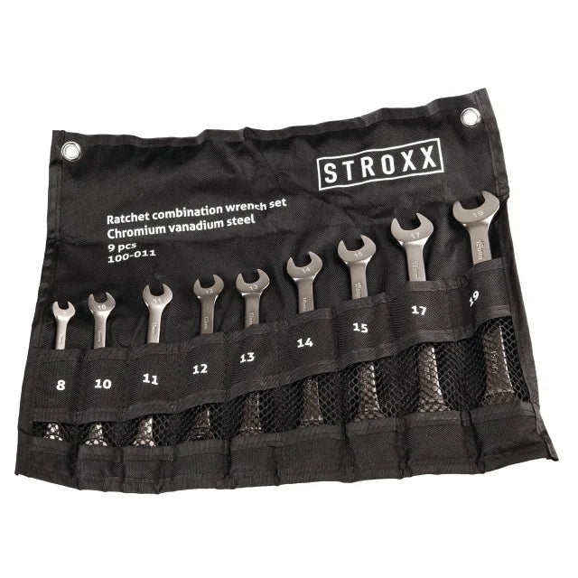 Set chei fixe STROXX combinat cu chei inelare cu clichet 9 piese