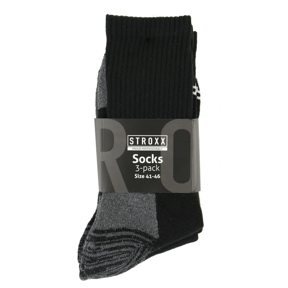 Sosete de lucru STROXX, marimea 41-46, culoare negru, set 3 buc