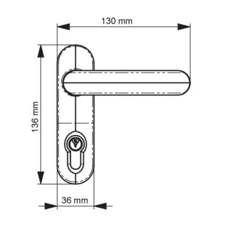Maner exterior pentru sistemele de manere antipanica ISSU-DOM, culoare gri