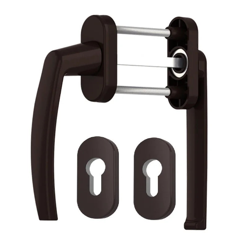 Maner usa de balcon asimetrica Victory cu rozeta pentru cilindru culoare maro RAL 8077