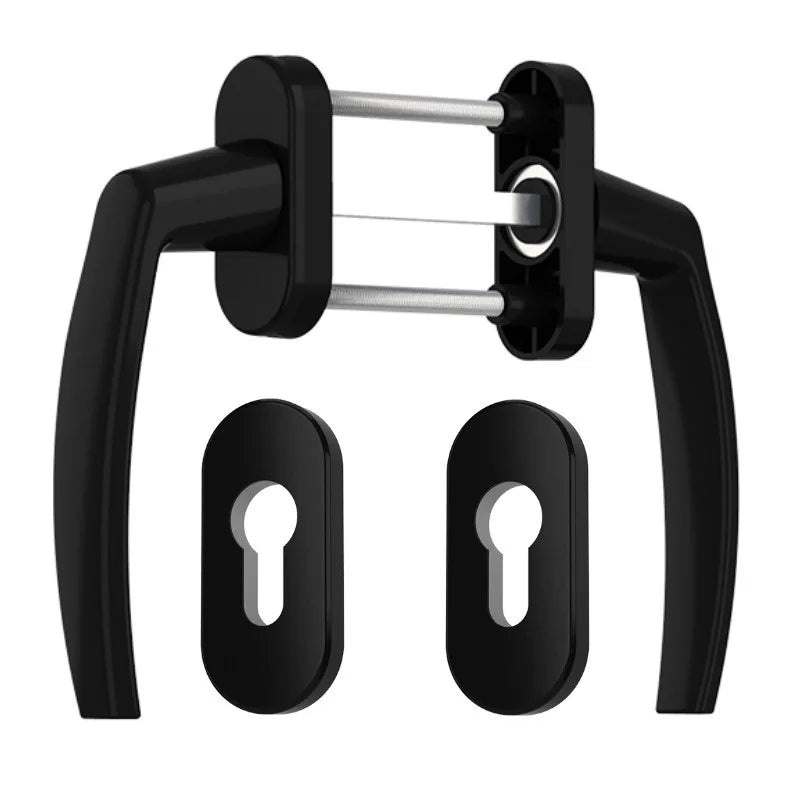 Maner usa de balcon simetrica Victory cu rozeta pentru cilindru culoare negru RAL 9005