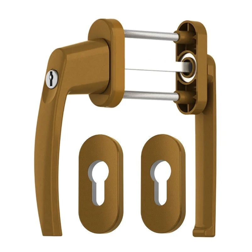 Maner usa de balcon asimetrica Victory cu cheie si rozeta culoare bronz