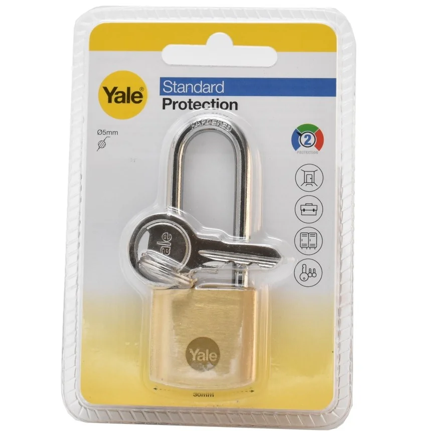 Lacat Yale din alama corp 30 mm, veriga lunga, nivel standard de protectie Y110B/30/147/1