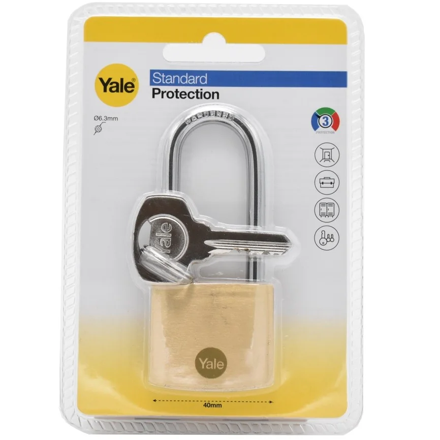 Lacat Yale din alama corp 40 mm, veriga lunga, nivel standard de protectie Y110B/40/152/1
