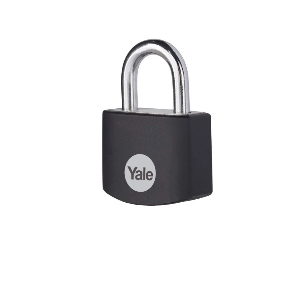 Lacat Yale din aluminiu corp 25 mm, veriga standard, nivel standard de protectie, culoare negru YE3B/25/112/1/BK