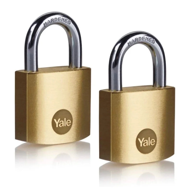 Set lacate Yale din alama corp 30 mm, 2 bucati, veriga ingropata cheie unica, nivel standard de protectie Y110B/30/115/2