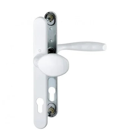 Maner usa termopan, Hoppe New York, exterior, 92 x 30 mm, buton fix, material aluminiu culoare alb