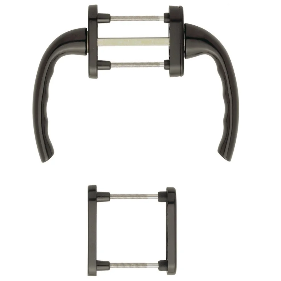 Set maner usa de balcon simetrica cu rozeta Hoppe Tokyo din aluminiu culoare maro 8077