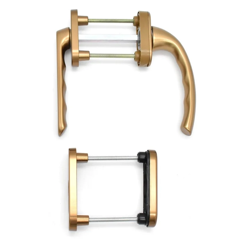 Set maner usa de balcon asimetrica cu rozeta Hoppe Tokyo din aluminiu culoare bronz F4