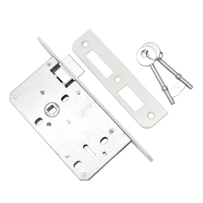 Broasca ingropata Yale pentru usi din lemn orificiu pentru cheie placa frontala 22 mm dornmass 43 mm interax 54 mm culoare alb