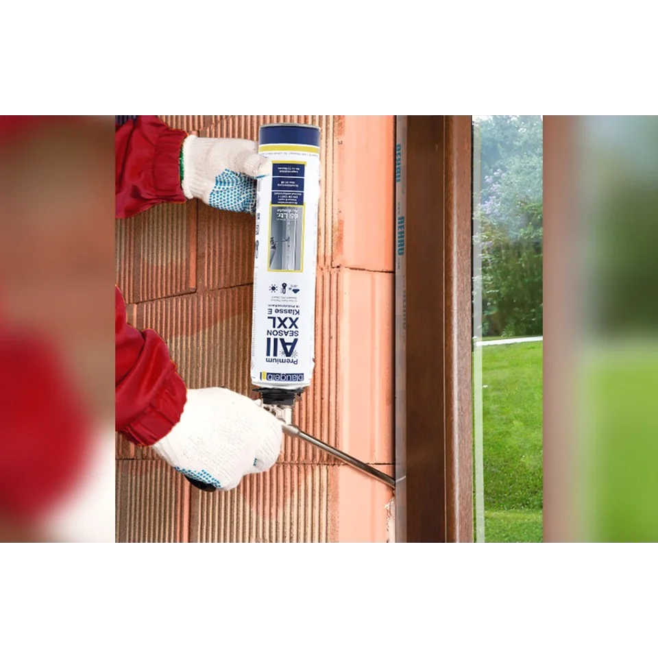 Spuma monocomponenta poliuretanica pentru pistol, blaugelb Premium Allseason XXL, clasa E, 750 ml