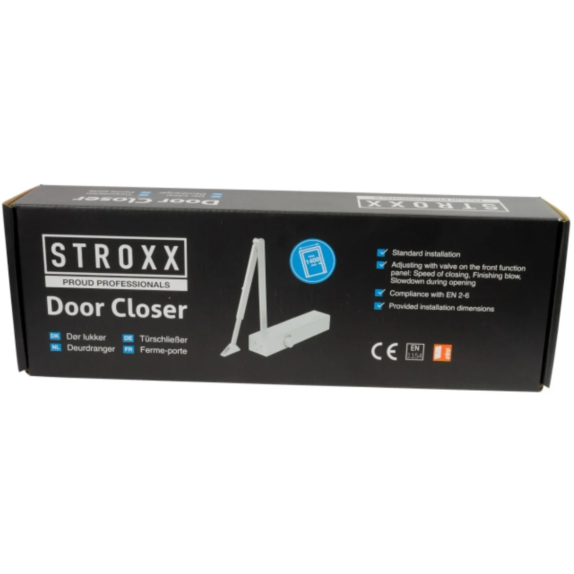 Amortizor usa hidraulic cu brat, STROXX, greutate usa 40-120 kg, culoare argintiu