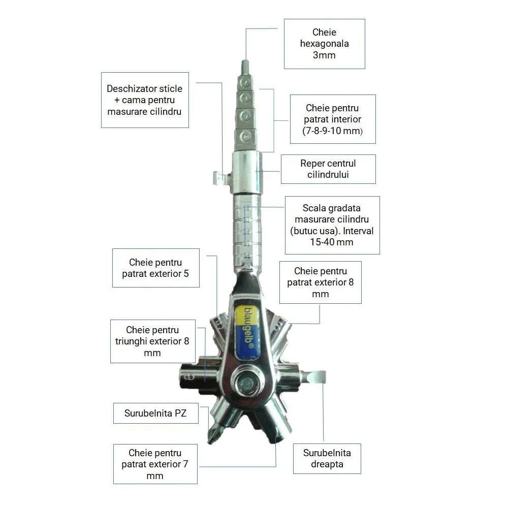 Dispozitiv multifunctional Blaugelb 14 in 1