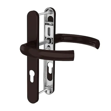 Maner usa termopan, Jowisz, exterior, 92 x 32 mm, cu arc, material aluminiu, culoare maro
