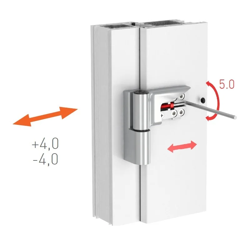 Balama usa termopan Medos Joker, reglabila 3D, greutate max usa 120 kg, inaltime cercevea 15.75-19.25 mm, culoare alb RAL 9016
