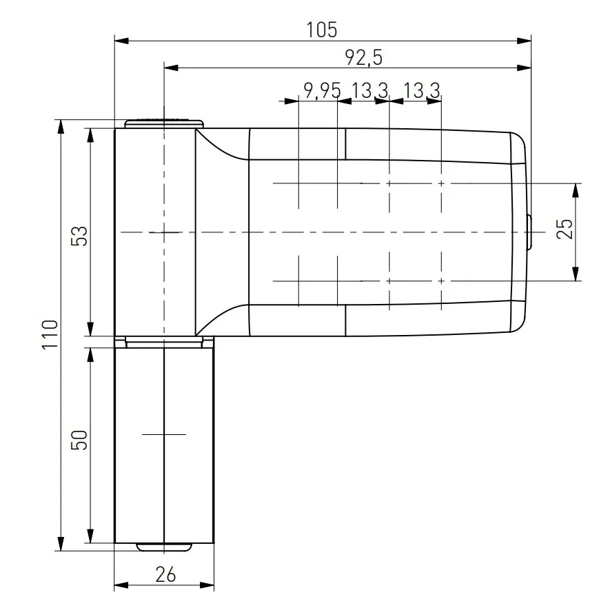 Balama usa termopan Medos Joker, reglabila 3D, greutate max usa 120 kg, inaltime cercevea 18.75-22.25 mm, culoare maro RAL 8077