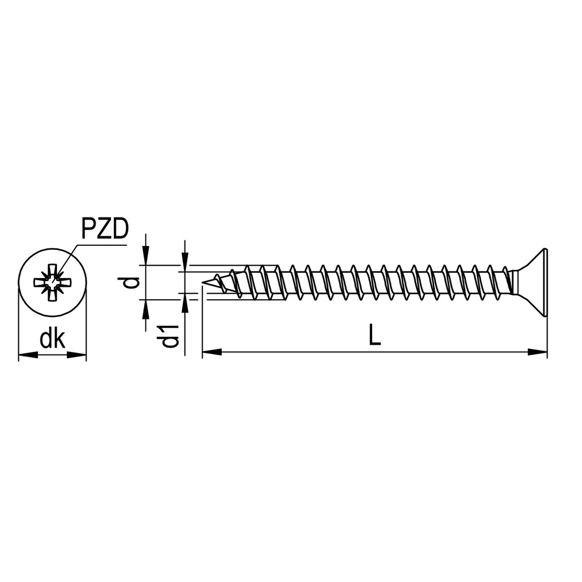 Surub universal pentru lemn blaugelb 6.0x50 mm zincat filet complet cap plat inecat PZ2 100 bucati pe set