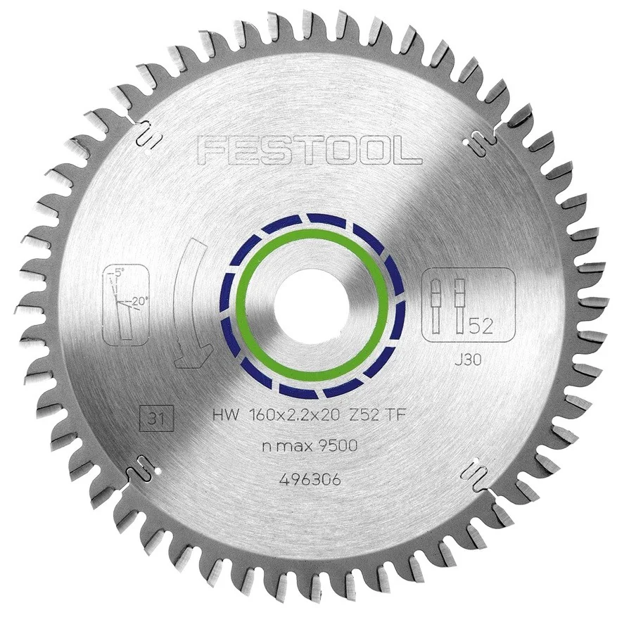 Panza fierastrau circular FESTOOL pentru taiere aluminiu/plastic HW 160x2,2x20 TF52 (496306)