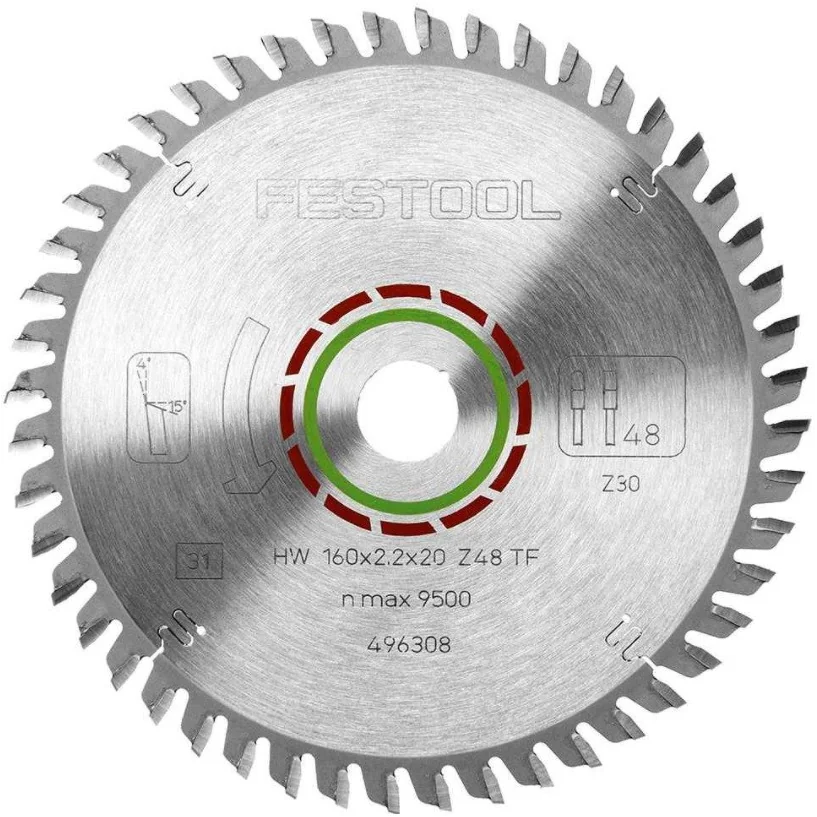 Panza pentru fierastrau circular FESTOOL pentru taiere LAMINATE/HPL HW 160x2,2x20 TF48 (496308)