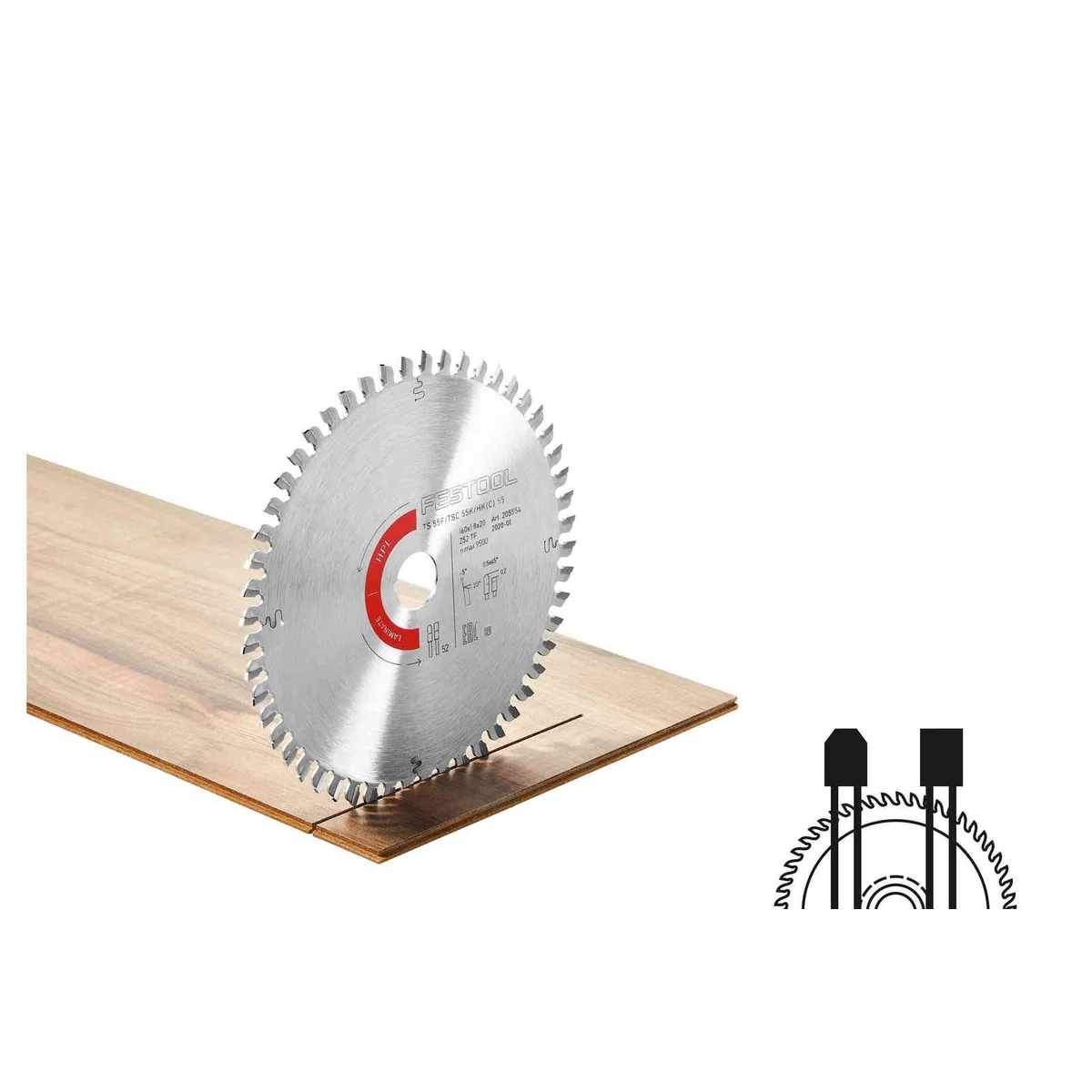 Panza pentru fierastrau circular FESTOOL pentru taiere LAMINATE/HPL HW 160x2,2x20 TF48 (496308)