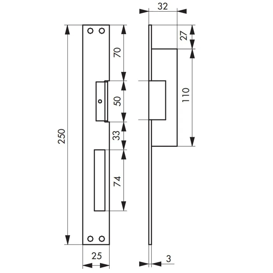 Contraplaca electromagnetica Thirard, cu alimentare la sursa de 12 Volti