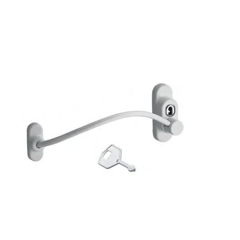 Dispozitiv de siguranta pentru ferestre, Thirard, cu cablu de otel, culoare alb