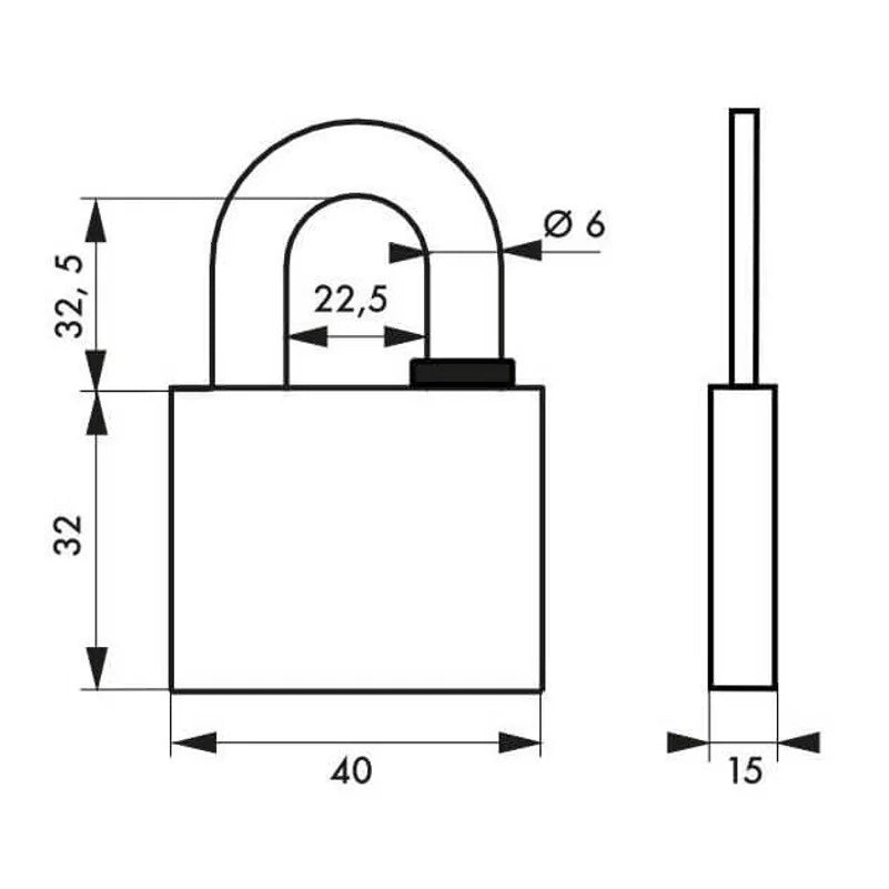 Lacat Thirard Reverso din alama corp 40 mm, veriga standard nivel 9 de securitate