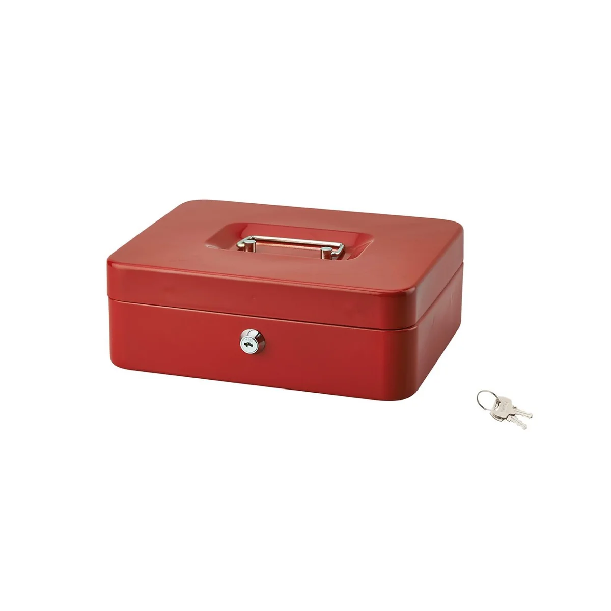 Caseta pentru pastrare si transport bani, Thirard Money Time, 250 x 200 x 90 mm cu 2 chei culoare rosu