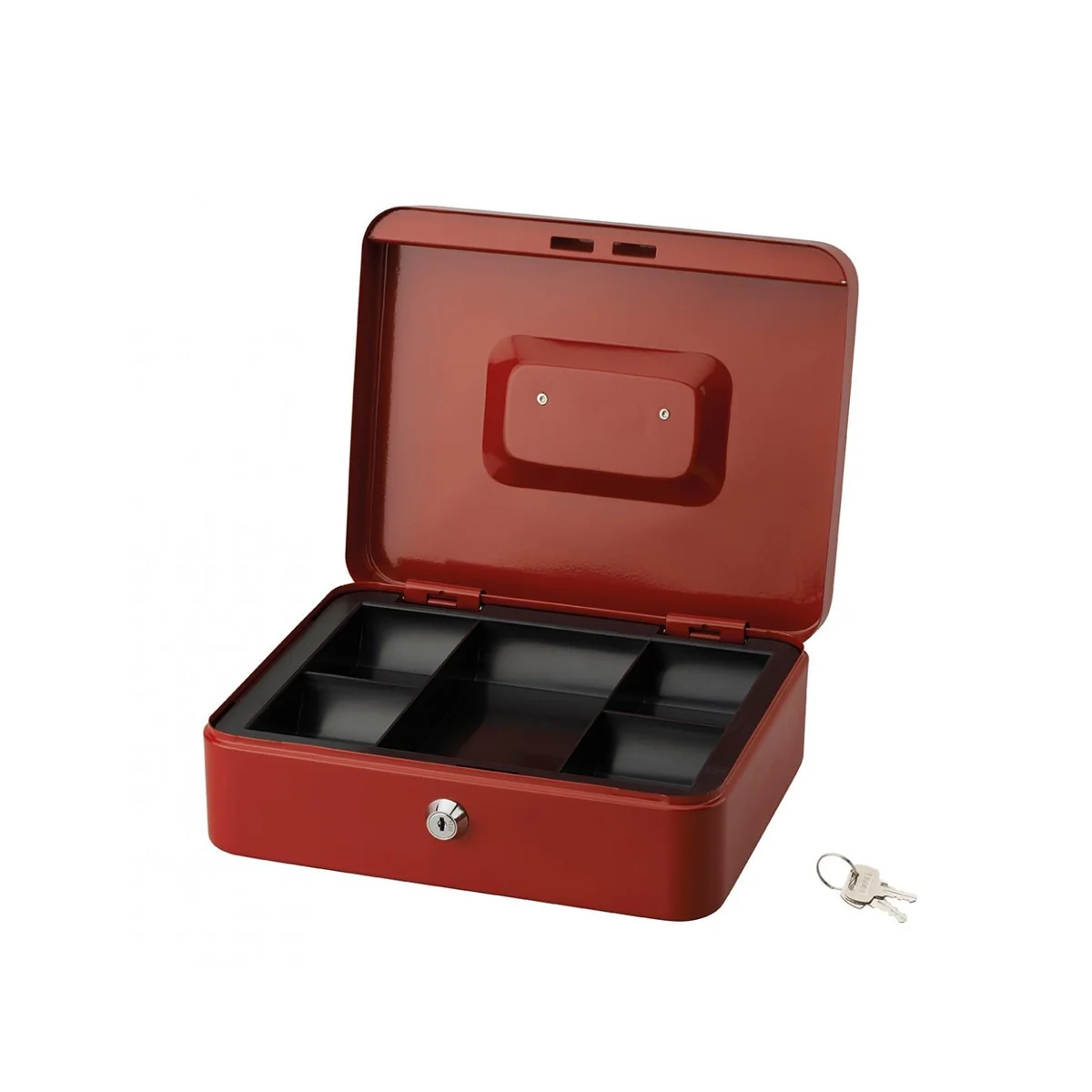Caseta pentru pastrare si transport bani, Thirard Money Time, 250 x 200 x 90 mm cu 2 chei culoare rosu