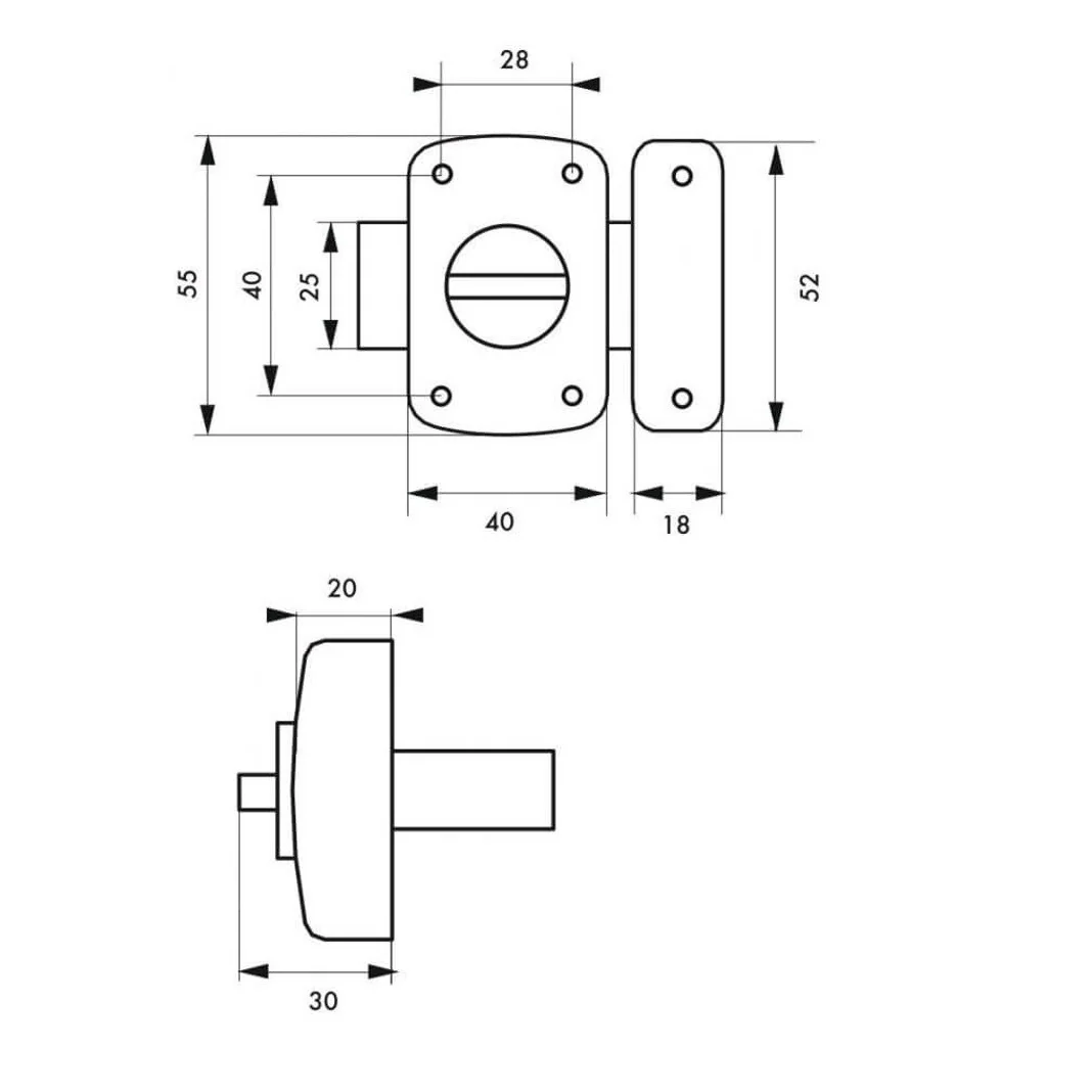 Zavor pentru mobilier, Thirard Allouette, latime corp 40 mm, culoare bronz