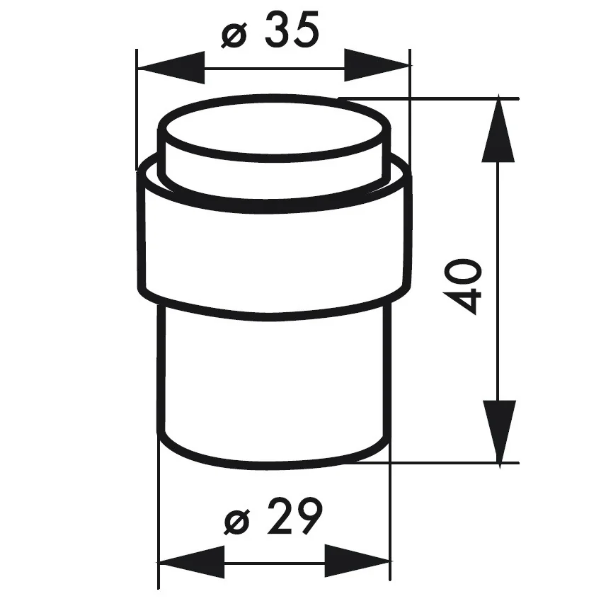 Opritor usa Thirard din aluminiu cu tampon de cauciuc, diametru 35 mm, inaltime 40 mm