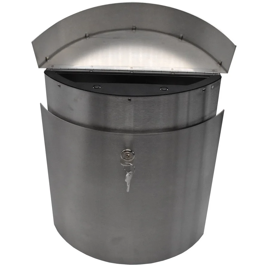 Cutie postala de perete PREMIUM ALBERT  690743 forma arcuita din inox cu 2 chei dimensiuni 340 x 390 x 110 mm