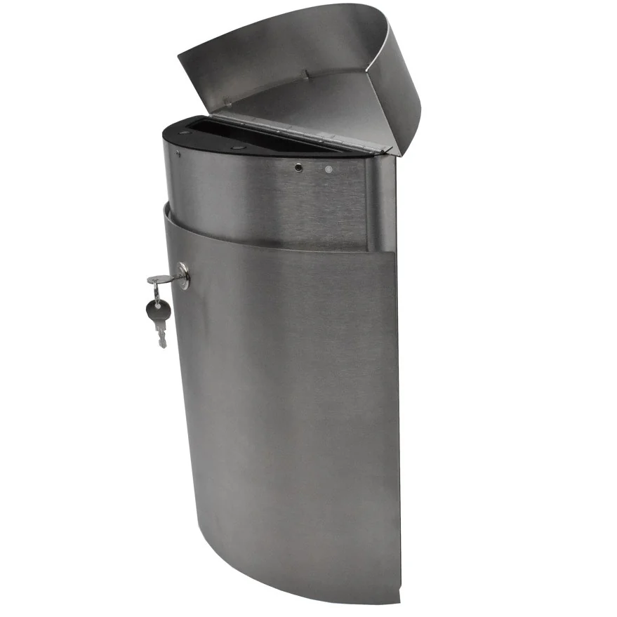 Cutie postala de perete PREMIUM ALBERT  690743 forma arcuita din inox cu 2 chei dimensiuni 340 x 390 x 110 mm