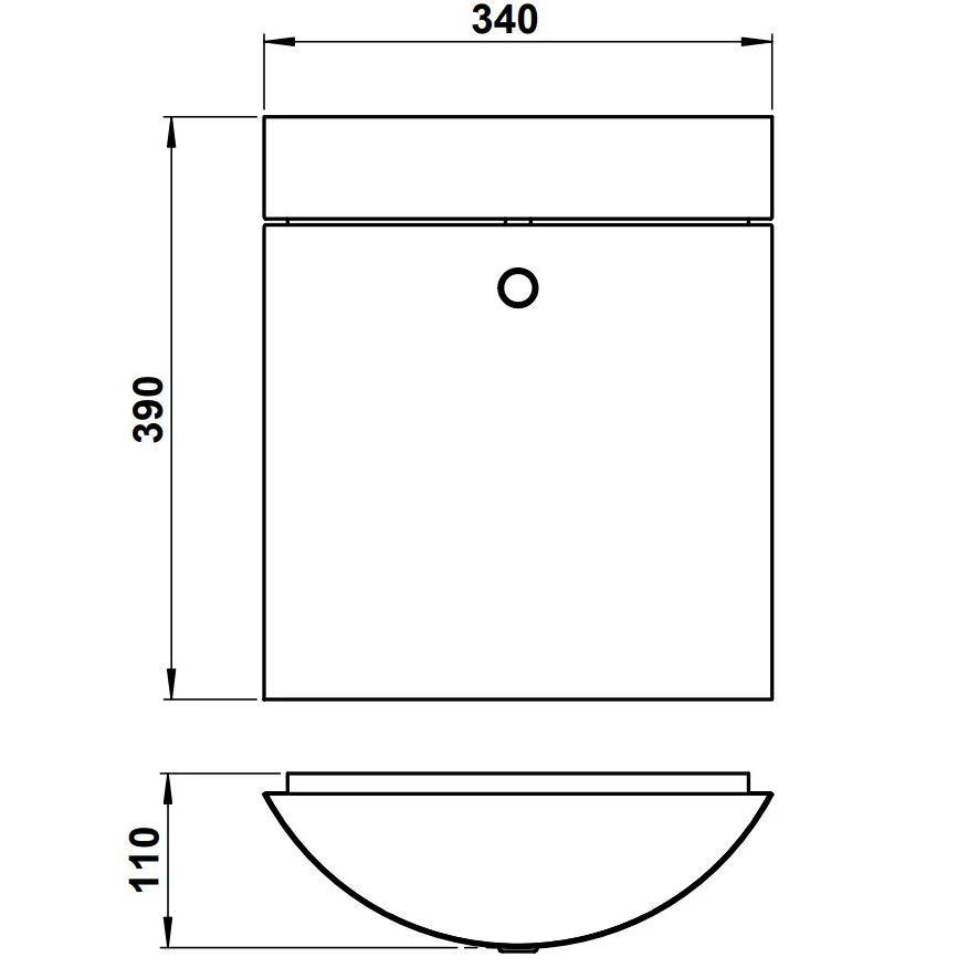 Cutie postala de perete PREMIUM ALBERT  690743 forma arcuita din inox cu 2 chei dimensiuni 340 x 390 x 110 mm