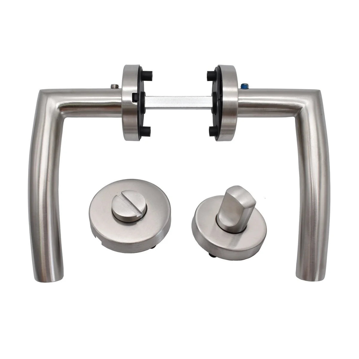 Maner usa de interior STROXX model Madlin cu rozeta pentru baie , material inox mat