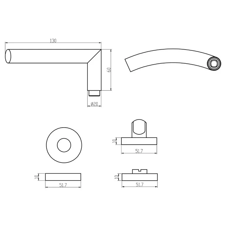 Maner usa de interior STROXX model Madlin cu rozeta pentru baie , material inox mat