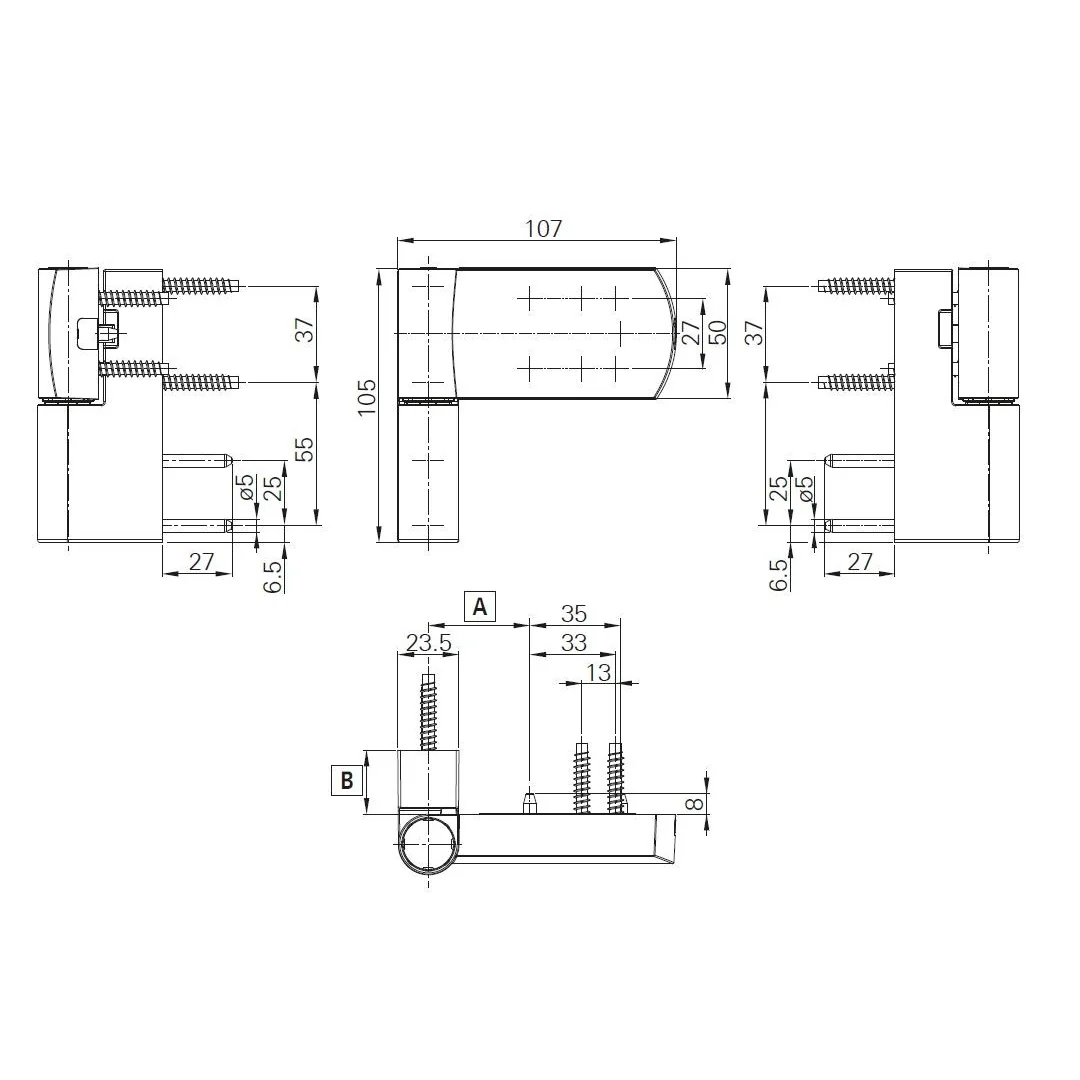 Balama usa termopan Roto, PS27, 17-20.5 mm, max. 120 kg, culoare alb RAL 9016