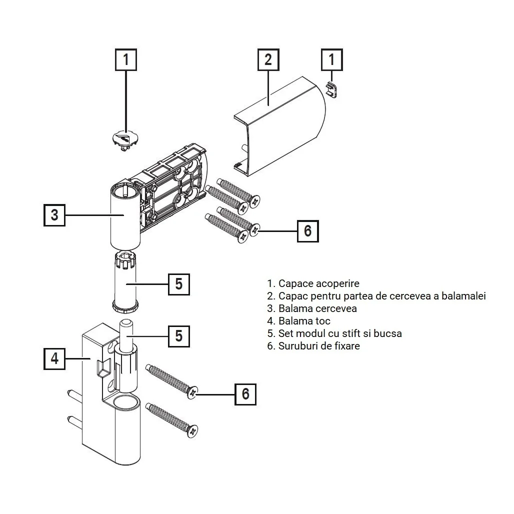Balama usa termopan Roto, PS27, 17-20.5 mm, max. 120 kg, culoare alb RAL 9016
