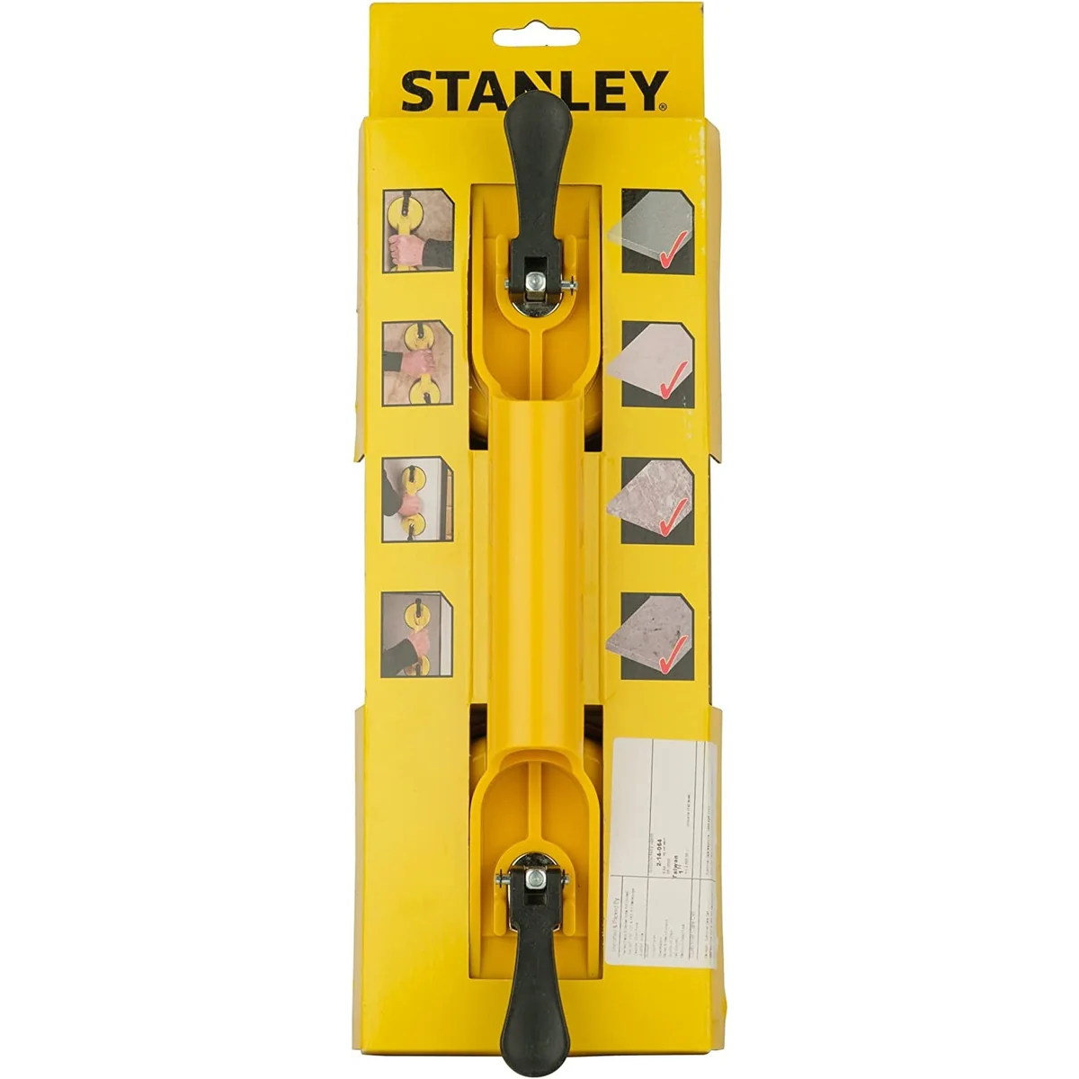 Ventuza dubla STANLEY pentru manipulare si transport geam, sticla, placi ceramice maxim 60 kg diametru 2x120 mm 2-14-054