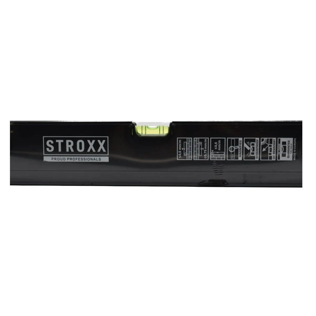 Nivela cu bula de aer profesional STROXX din aluminiu 80 cm cu doua manere