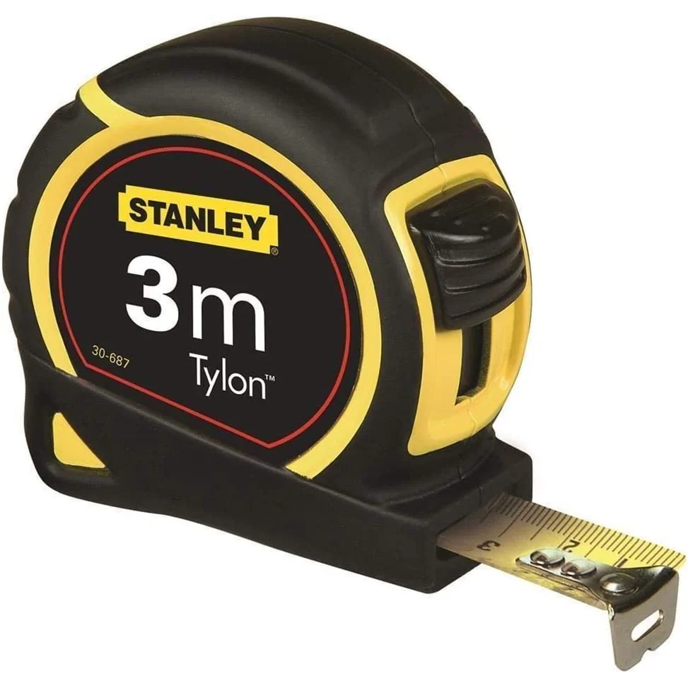 Ruleta cu banda metalica pentru masurare, STANLEY Tylon, cu blocare si carlig, 3 metri, 1-30-687
