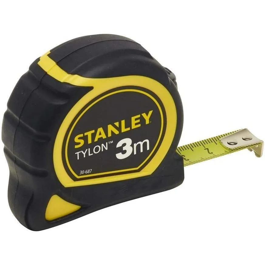 Ruleta cu banda metalica pentru masurare, STANLEY Tylon, cu blocare si carlig, 3 metri, 1-30-687